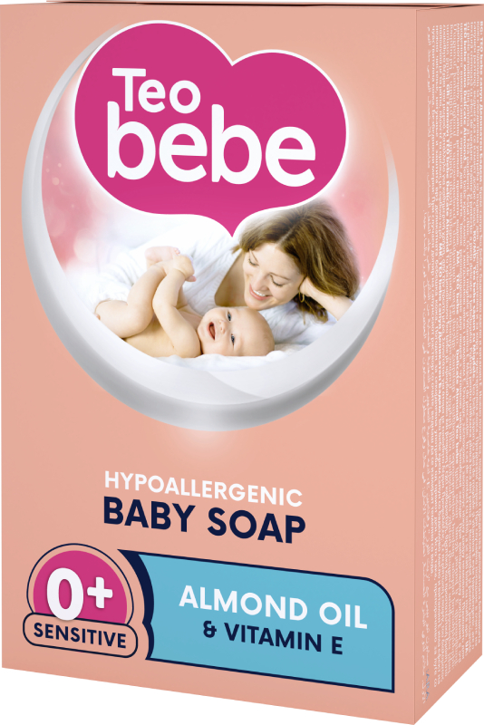 Фото - Мило кускове дитяче Teo Bebe Almond Oil Sensitive & vitamin E 75 г (3800024045257)