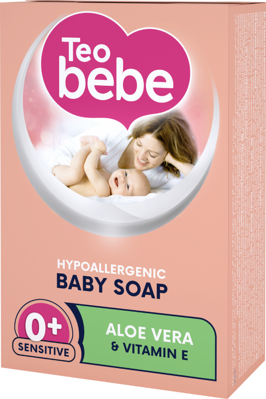 Фото - Мило кускове дитяче Teo Bebe Sensitive Aloe Vera & vitamin E 75 г (3800024045264)
