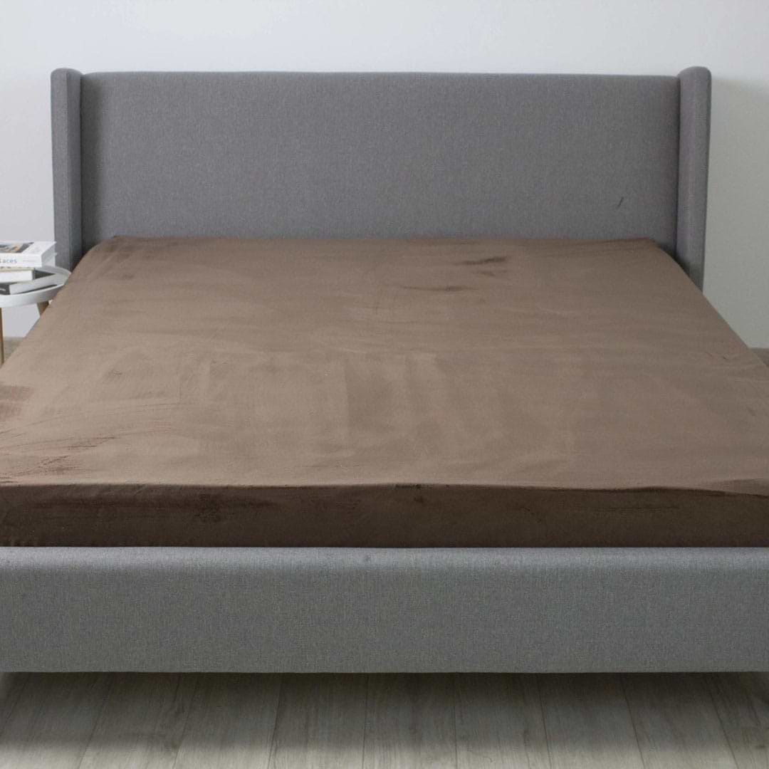 Простирадло полуторне ТЕП VELOUR з резинкою 160х200 см Коричневий (2-04756_35682)
