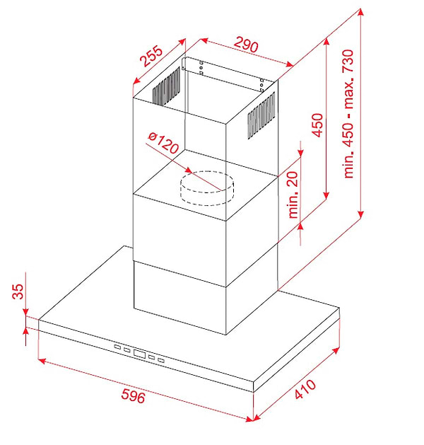 Фото - Витяжка декоративна Perfelli TET 6612 A 1000 I LED
