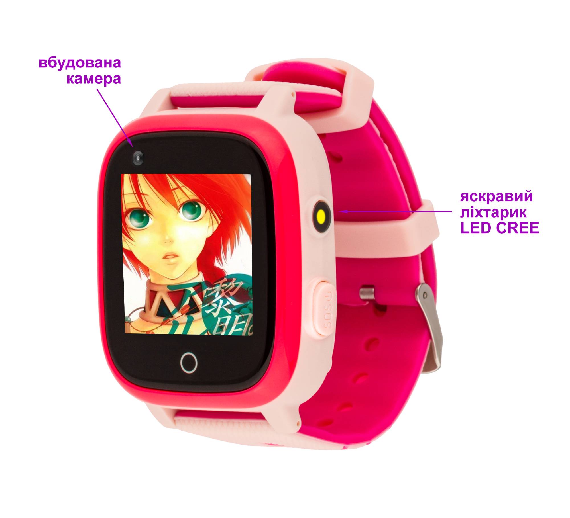 Фото - Детские часы AmiGo GO005 4G WIFI Thermometer Pink