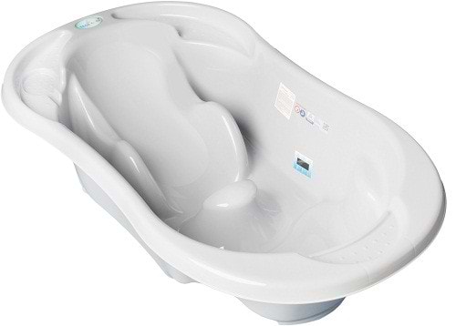 Фото - Детская ванночка Tega Baby Комфорт с термометром 2 в 1 анатомическая Белая Жемчужина (TG-011-118)