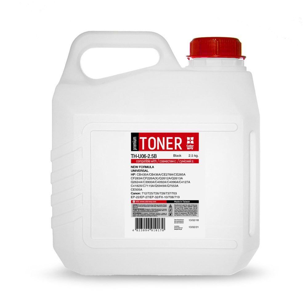 Тонер для заправки картриджа Colorway HP LJ 1005/2035/1010/M402/426 Premium 2.5 кг (TH-U06-2.5B)