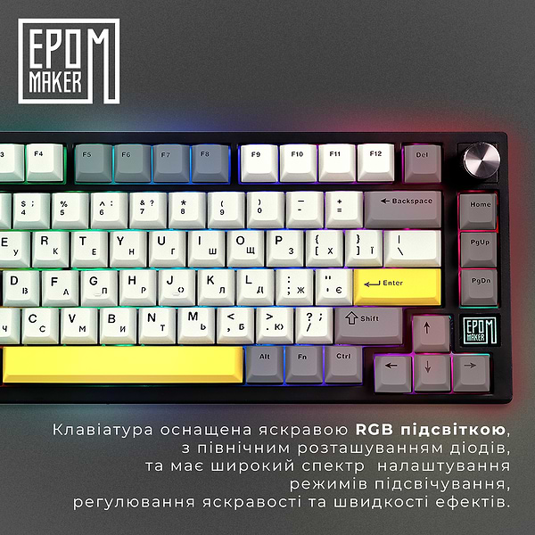 Фото - Клавіатура бездротова ігрова EPOMAKER TH80 SE Flamingo Switch Hot-Swap RGB Black (TH80-SE-B-F)
