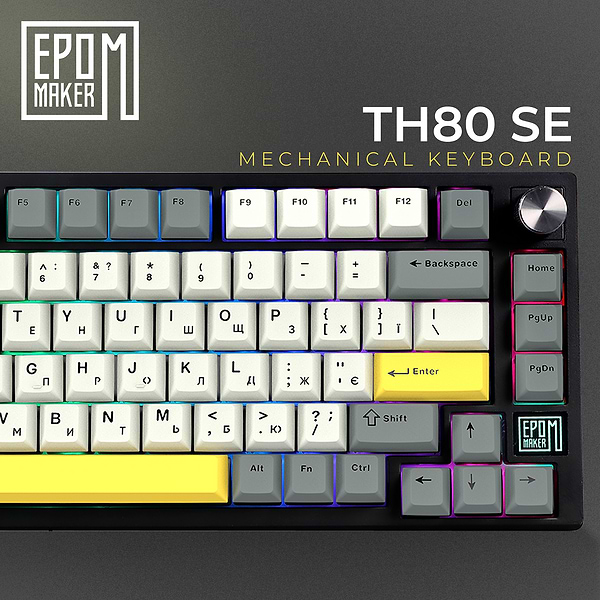 Фото - Клавіатура бездротова ігрова EPOMAKER TH80 SE Flamingo Switch Hot-Swap RGB Black (TH80-SE-B-F)