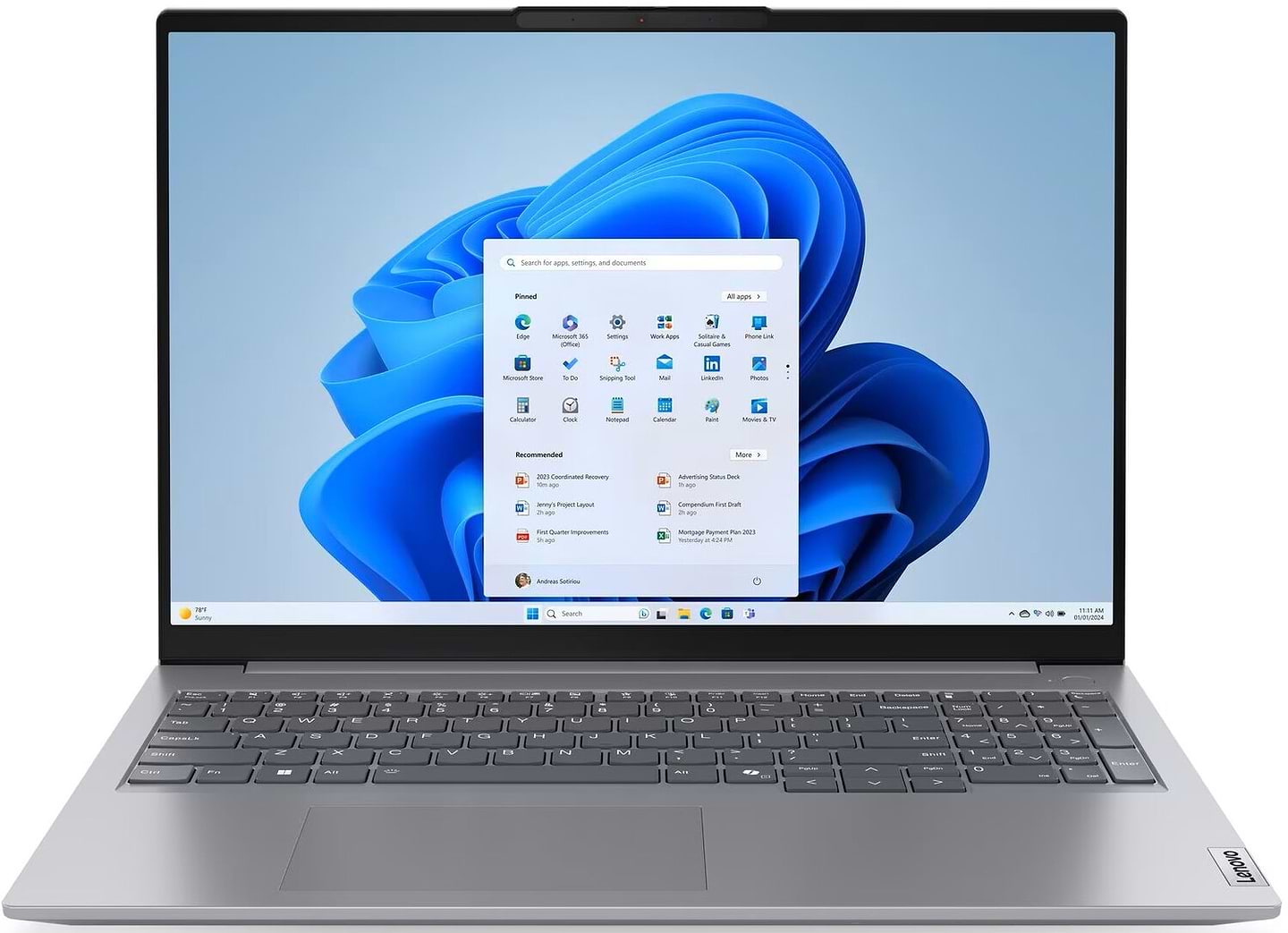 Ноутбук Lenovo ThinkBook 16 G7 ARP (21MW0024RA) Arctic Grey - Фото 1