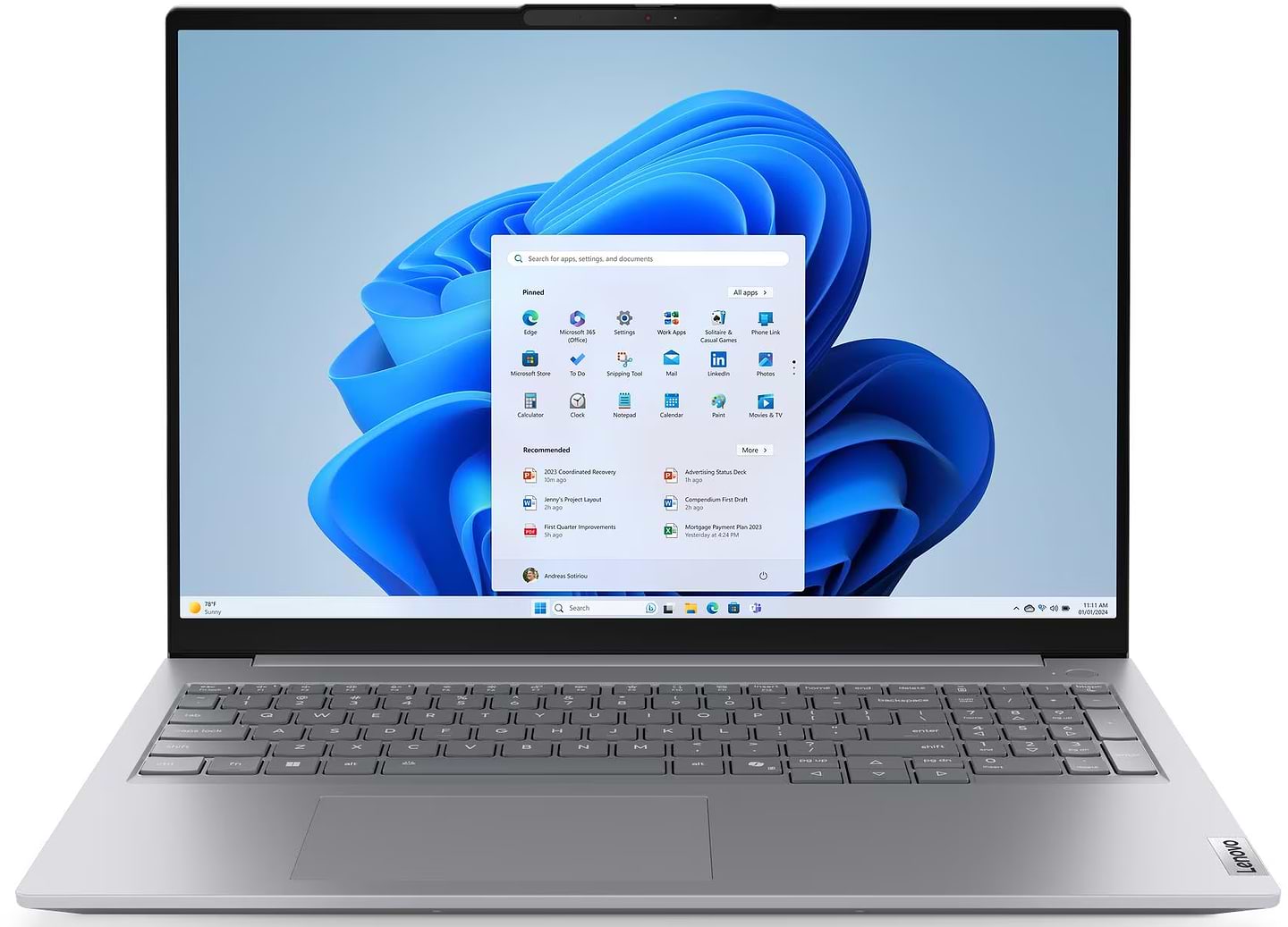 Ноутбук Lenovo ThinkBook 16 G8 IAL (21SK0080RA) Arctic Grey - Фото 1