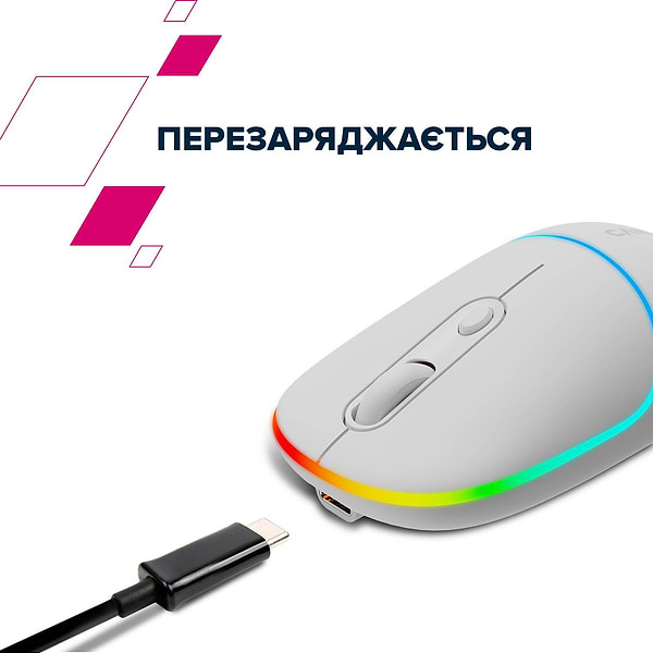 Фото - Миша бездротова Canyon MW-22 Dual Band RGB Wireless Snow White (CNS-CMSW22SW)