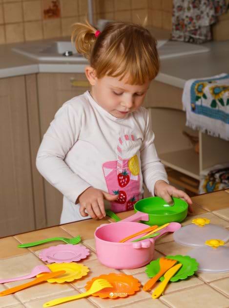 Фото - Сюжетно-рольова гра. Посуд Tigres Набір столовий "Ромашка" 20 ел. (39147)