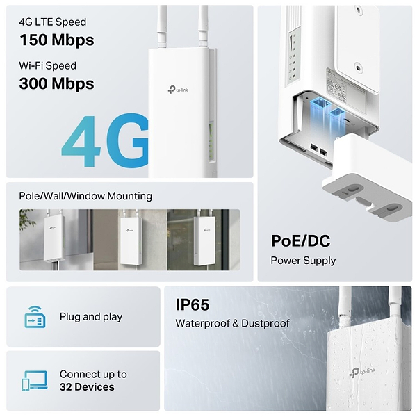 Фото - Маршрутизатор інтернет WiFi5+4G TP-Link Archer MR402-Outdoor