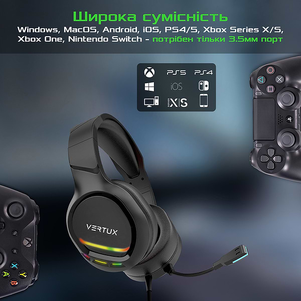 Фото - Уценка - Гарнитура проводная игровая Vertux Tokyo.Black