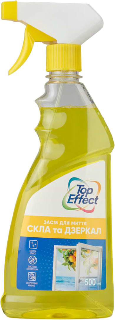 Засіб для чищення скла TopEffect Цитрусовий бриз розпилювач 500 мл (4820255112145) - Фото 1