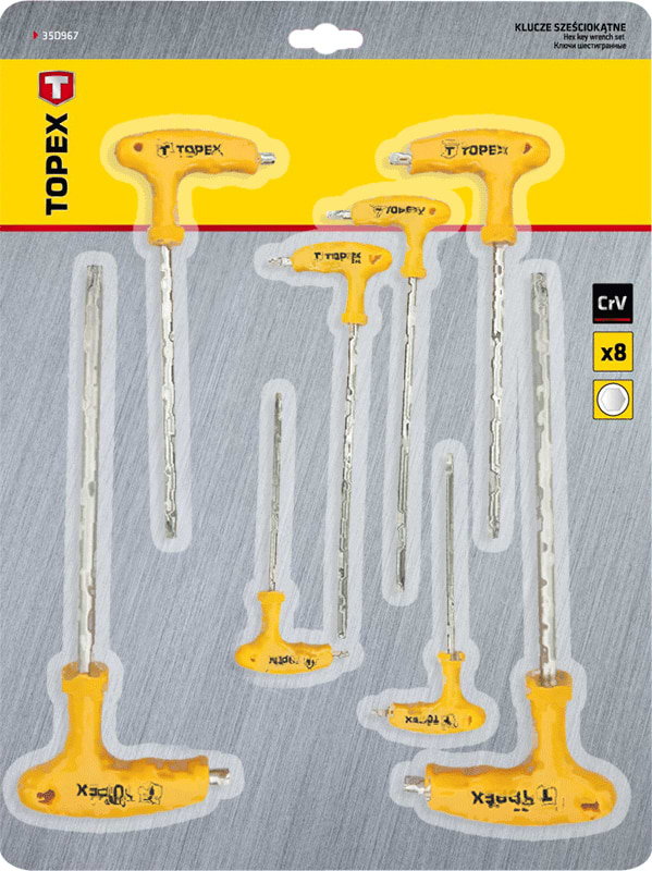 Фото - Набір шестигранних ключів TOPEX 35D967 9 шт.