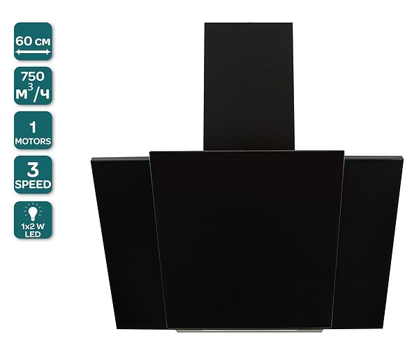 Фото - Витяжка декоративна Ventolux TORINO 60 BK (750) PB