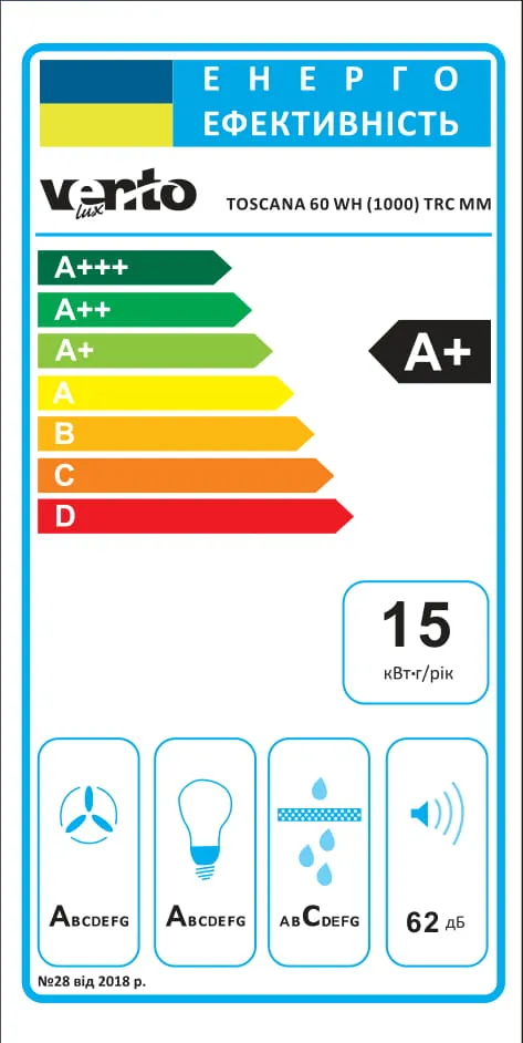 Фото - Витяжка декоративна Ventolux TOSCANA 60 IVORY (1000) TRC MM
