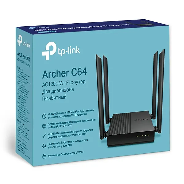 Фото - Уценка - Маршрутизатор интернет WiFi5 TP-Link Archer C64