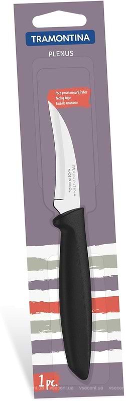 Фото - Ніж кухонний Tramontina Plenus Black 76 мм шкуросъемный (23419/103)