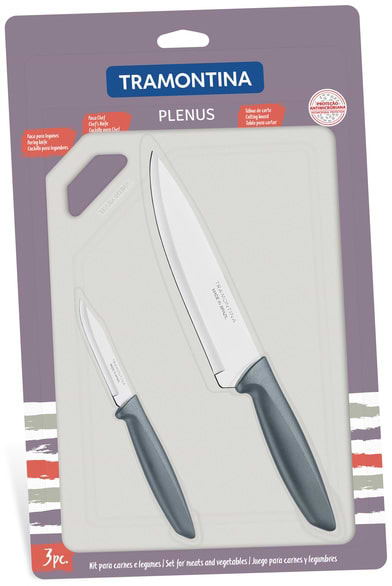 Фото - Набор ножей Tramontina Plenus Grey 3 пр. (23498/614)