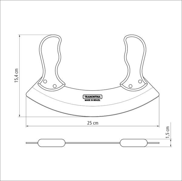 Фото - Ніж для зелені Tramontina Polywood Мезалунна (21147/190)