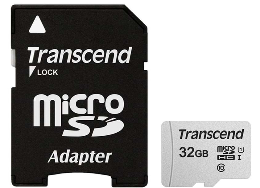 Карта пам'яті Transcend microSDHC 300S 32GB UHS-I U1 + ad (TS32GUSD300S-A) - Фото 1