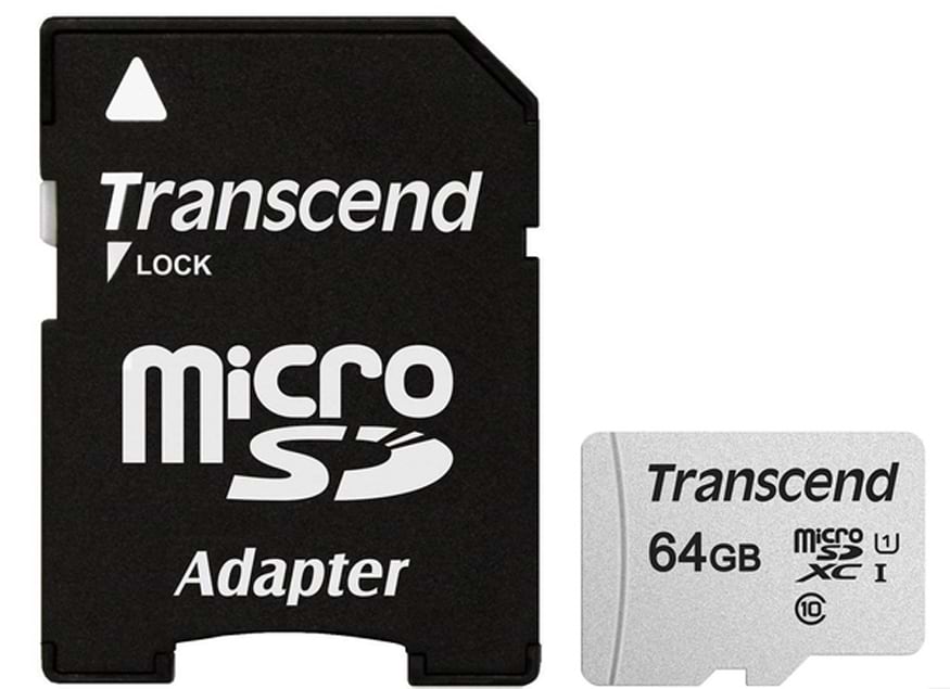 Карта пам'яті Transcend microSDXC 300S 64GB UHS-I U1 + ad (TS64GUSD300S-A) - Фото 1