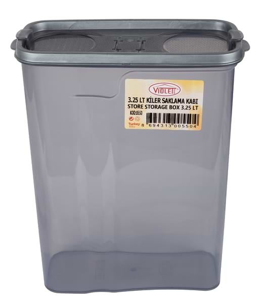 Емкость для сыпучих VIOLET HOUSE 0550 Transparent Black 3.25 л