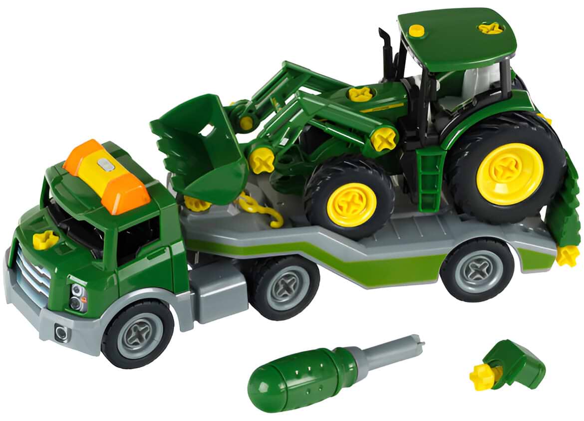 Наземная строительная техника Klein John Deere - Трактор с транспортером, 1:24 (3908)