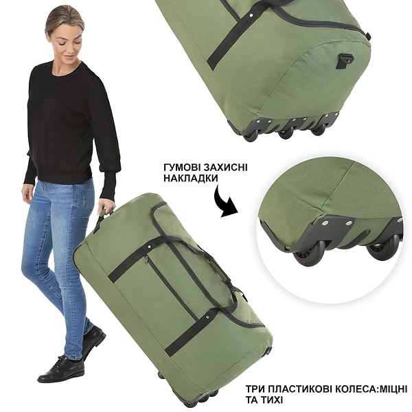 Фото - Сумка дорожня TravelZ Wheelbag 100 Liter Green (603095)