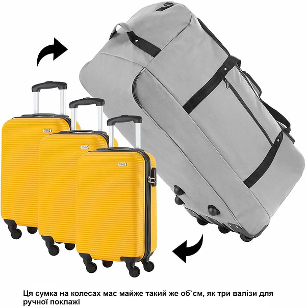Фото - Сумка дорожня TravelZ Wheelbag 100 Liter Grey (603092)