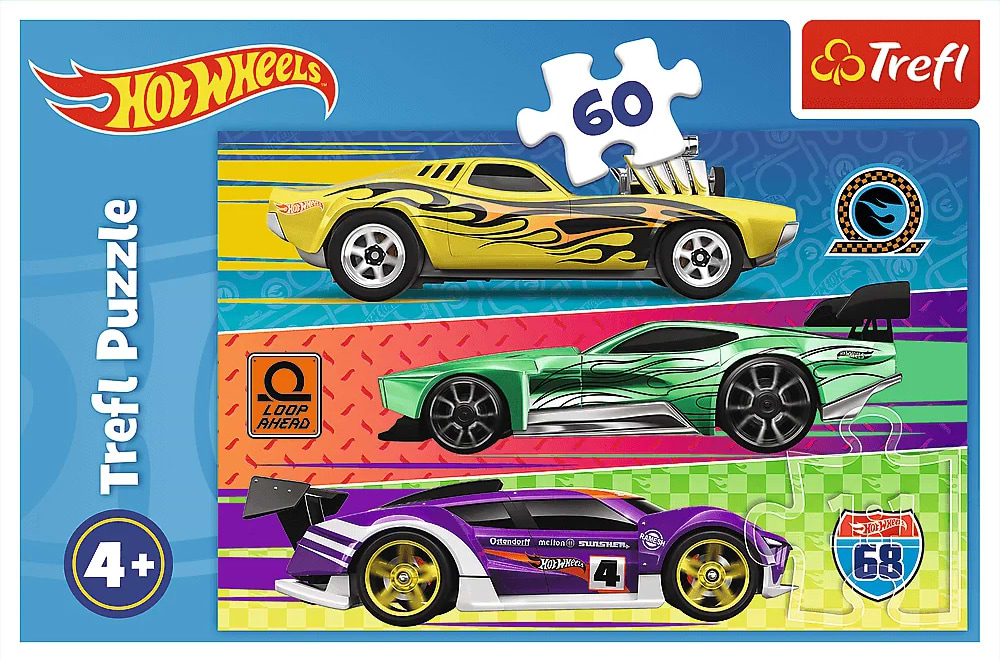Фото - Пазли (3-4 роки) Trefl Hot Wheels Гонка 60 ел. (73895)