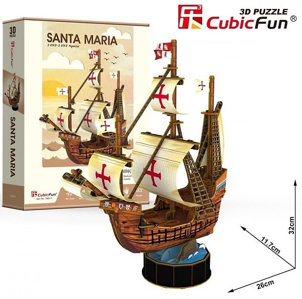 Фото - 3D пазли Cubic Fun "Корабель Санта Марія" (T4031h)