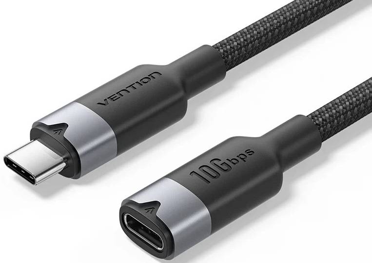 Кабель Vention USB Type-C - USB Type-C (M/F), 100W, 5A, 0.5m Black (TRFBD)