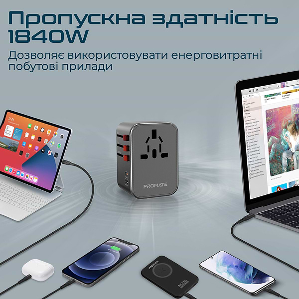 Фото - Сетевое зарядное устройство Promate Tripmate-36w.Black