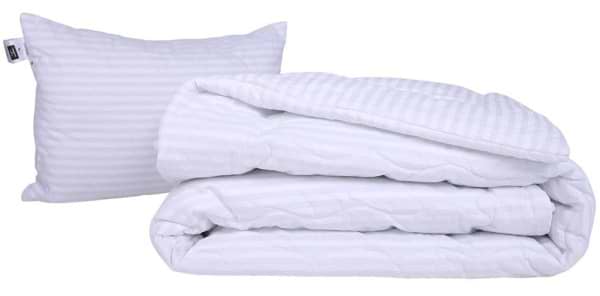 Фото - Одеяло демисезонное полуторное MirSon антиаллергенное №191 Сolor Fun Line 17-0605 Stripe White с эвкалиптовым волокном 155х215 + нав. 2 шт. (2200010859485)