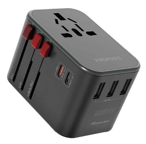 Фото - Сетевое зарядное устройство Promate Tripmate-36w.Black Фото - Сетевое зарядное устройство Promate Tripmate-36w.Black