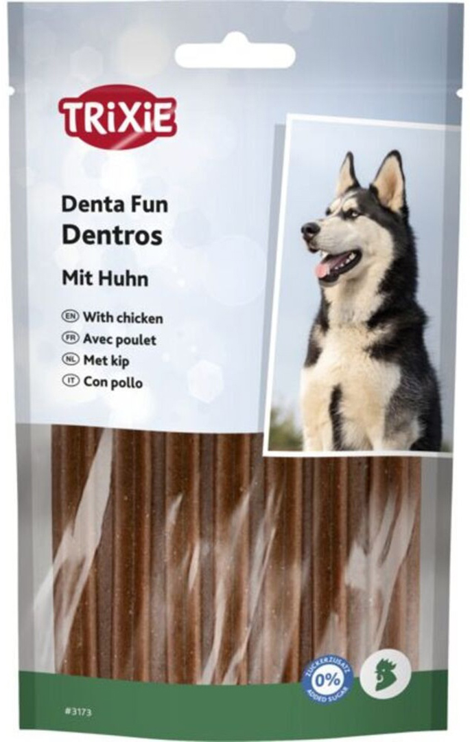 Ласощі для собак Trixie Denta Fun Dentros with poultry жувальні палички з м’ясом птахів 180 г 7 шт. (4011905031736)