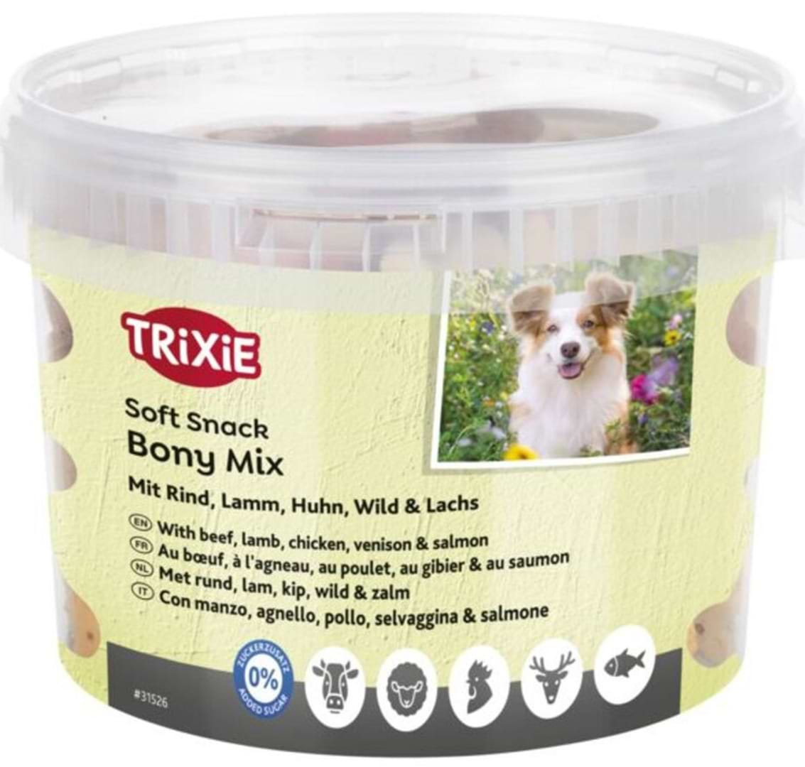 Ласощі для собак Trixie Soft Snack Bony Mix XXL асорті відро 1800 г (4011905315263)
