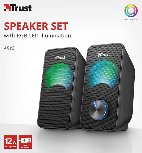 Фото - Компьютерная акустика обычная 2.0 Trust Arys RGB 2.0 Compact USB (23120)
