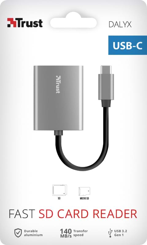 Фото - Кардрідер Trust Dalyx Fast Aluminium USB-C Card Reader (24136)