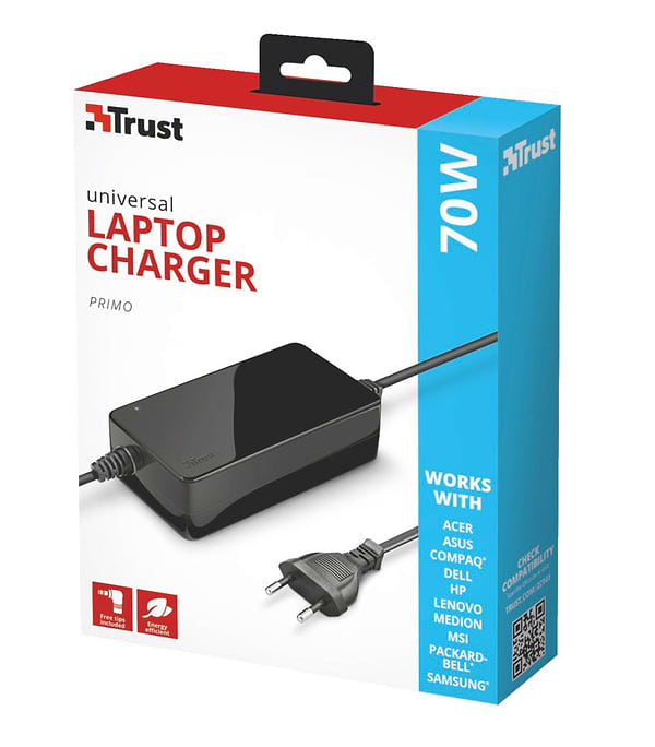 Фото - Зарядний пристрій для ноутбука Trust Primo 70W Laptop Charger Black (22141)