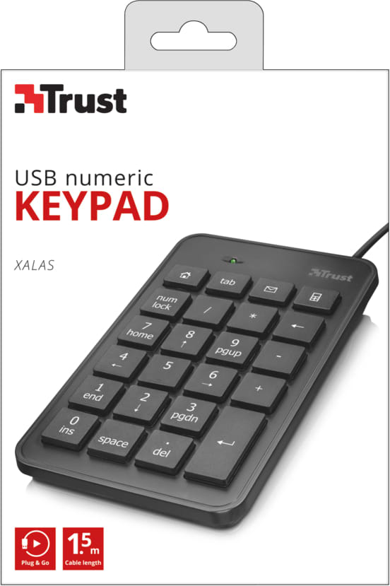 Фото - Клавіатура дротова Trust Xalas USB Numeric (22221)
