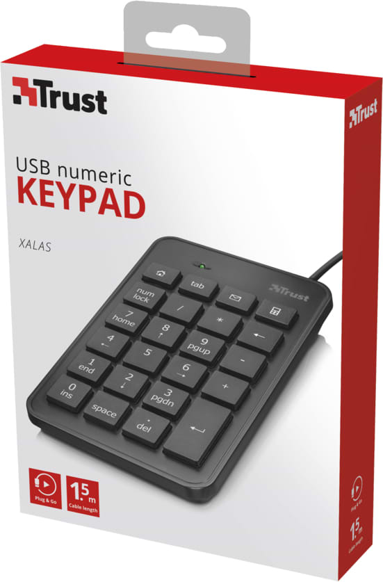 Фото - Клавіатура дротова Trust Xalas USB Numeric (22221)