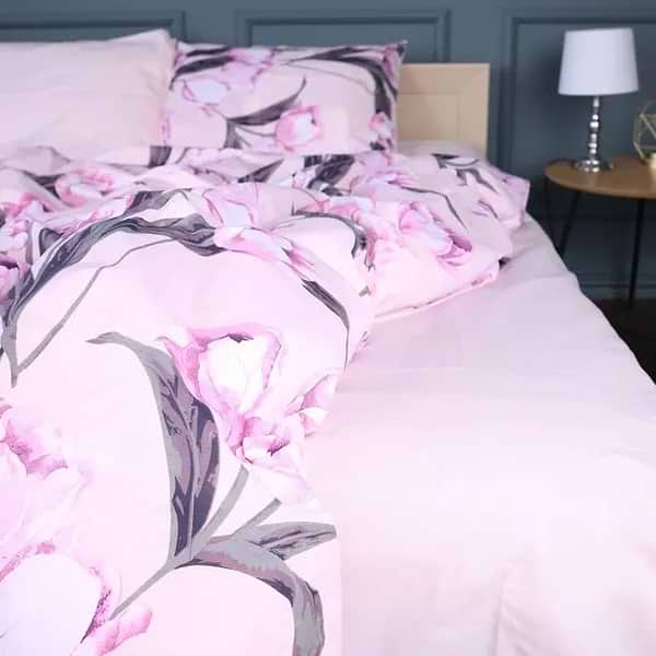 Фото - Комплект постільної білизни MirSon Бязь 17-0744 Pink Tulips 175х210 см (2200010845303)