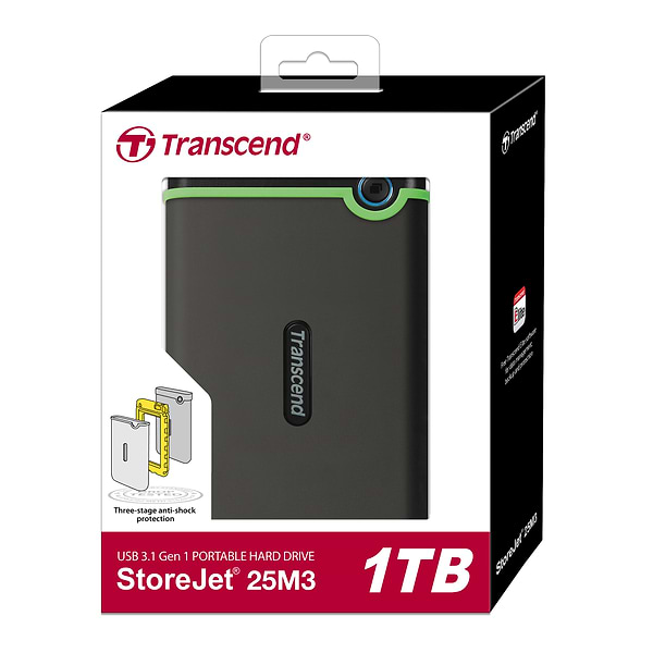 Фото - Жесткий диск внешний Transcend StoreJet 1TB USB 3.1 Iron Gray Slim (TS1TSJ25M3S)