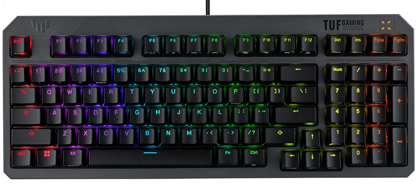 Купить Клавиатура проводная игровая Asus TUF Gaming K3 Gen II 97key Optical-Mechanical RGB Switch USB-A EN/UK Black (90MP0390-BKMA00) - Фото 1 Клавиатура проводная игровая Asus TUF Gaming K3 Gen II 97key Optical-Mechanical RGB Switch USB-A EN/UK Black (90MP0390-BKMA00) - Фото 1