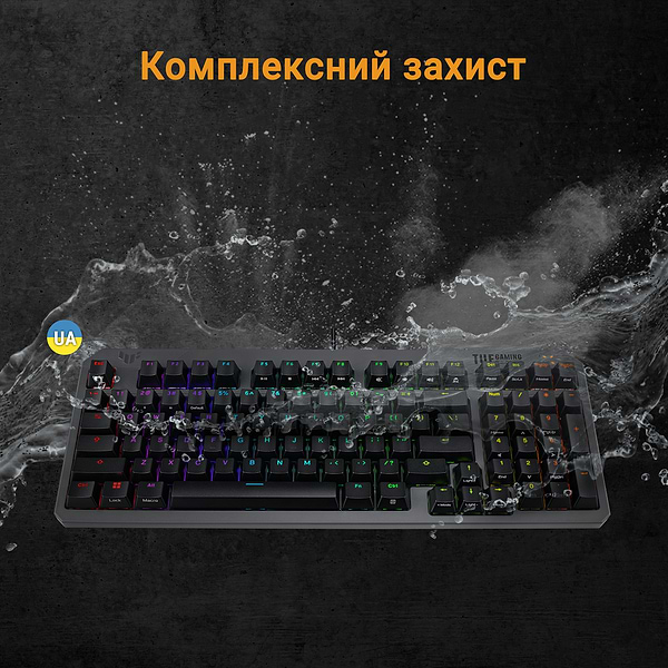 Фото - Клавіатура дротова ігрова Asus TUF Gaming K3 Gen II 97key Optical-Mechanical RGB Switch USB-A EN/UK Black (90MP0390-BKMA00)