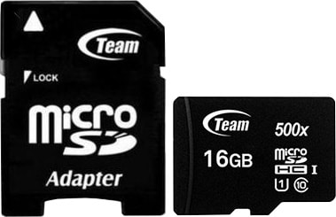 Фото - Карта памяти Team microSDHC 16GB UHS-I Class 10 + SD adapter (TUSDH16GCL10U03)