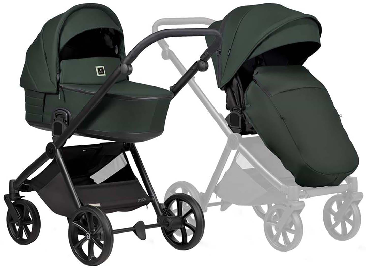Коляска универсальная 2 в 1 Tutis Mio3 plus ESSENTIAL Pasific Green