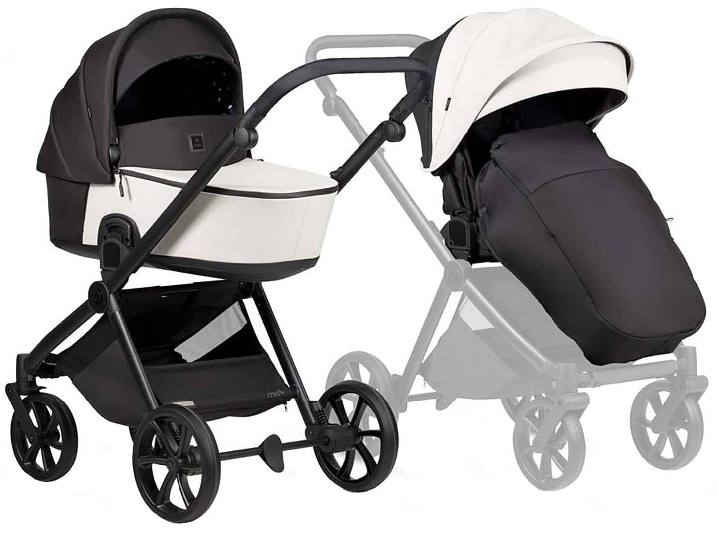 Коляска универсальная 2 в 1 Tutis Mio3 plus LEATHER Silver Grey