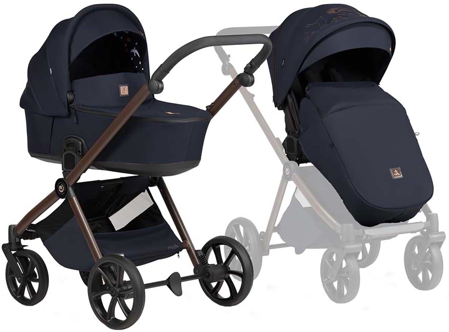 Коляска универсальная 2 в 1 Tutis Mio3 plus LIMITED EDITION Midnight Swallow